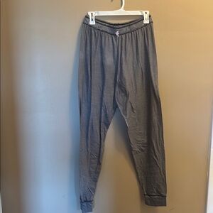 Women’s black and white striped pajama bottoms, jogger style